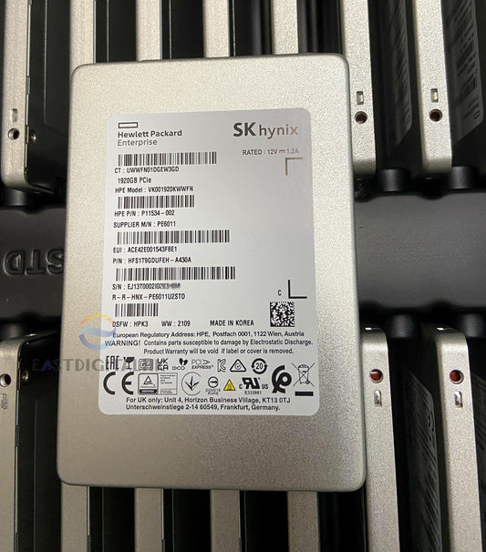 HPE VK001920KWWFN 1.92TB U.2 SSD P11534-002 PE6011 SK PCIe Solid State Drive New