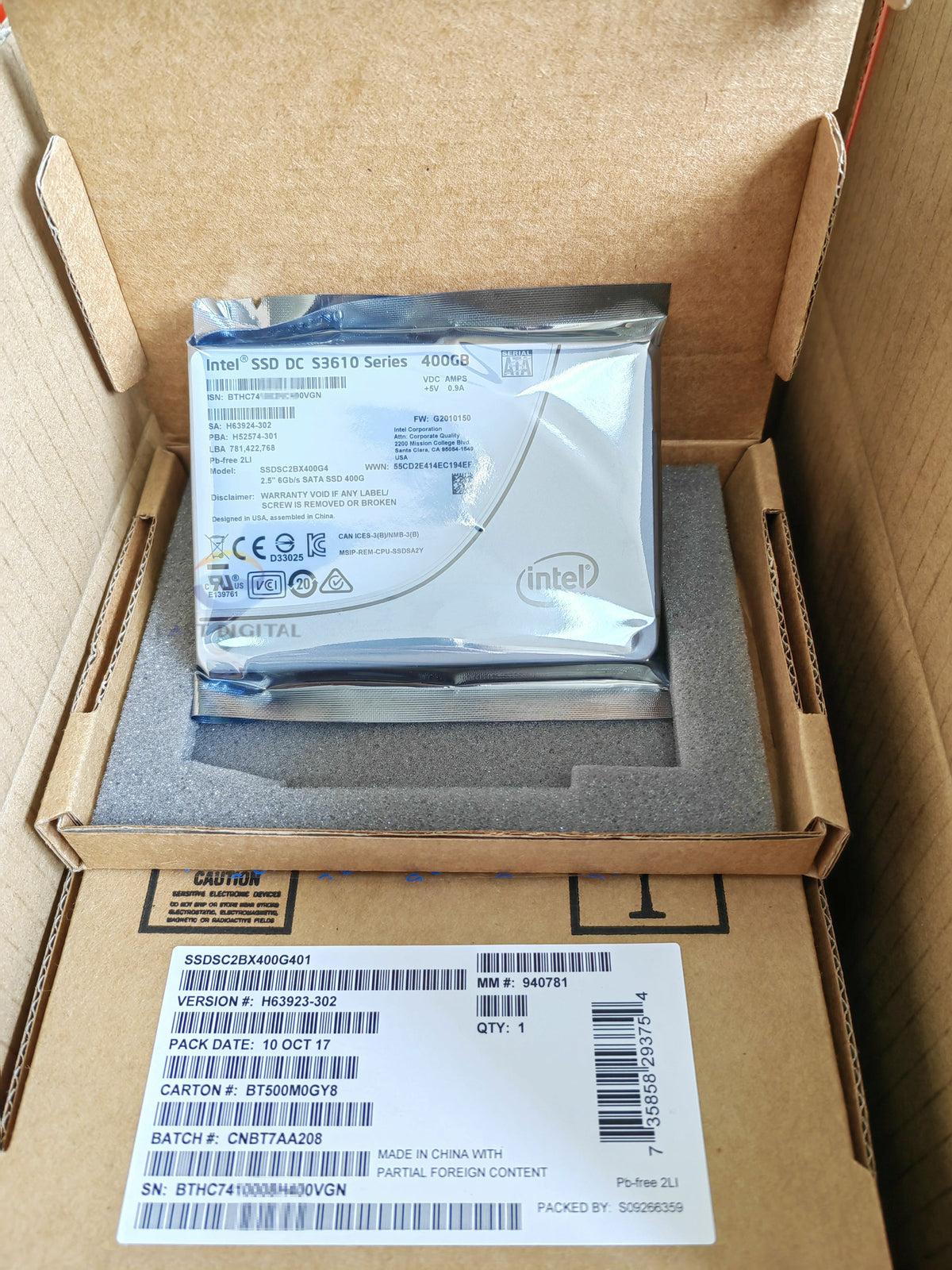 Intel S3610 400GB 2.5'' SSDSC2BX400G4 SATA 6Gb/s MLC Solid State Drive SSD New