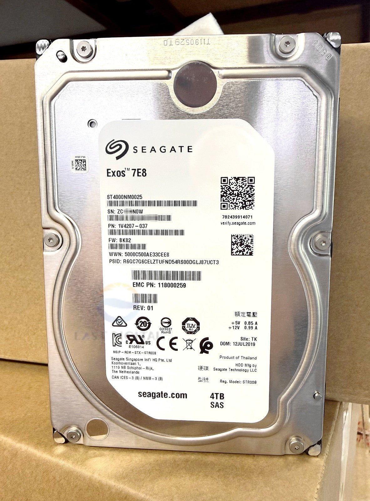 ST4000NM0025 Seagate Exos 7E8 4TB 3.5" SAS 7200RPM 6Gb/s 128MB Hard Drive New