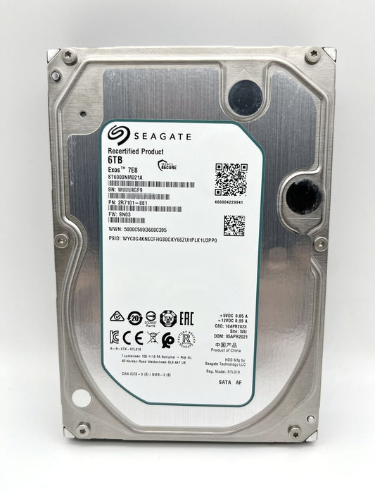 ST6000NM021A Seagate Exos 7E8 6TB 3.5 256M Enterprise SATA Hard Drive