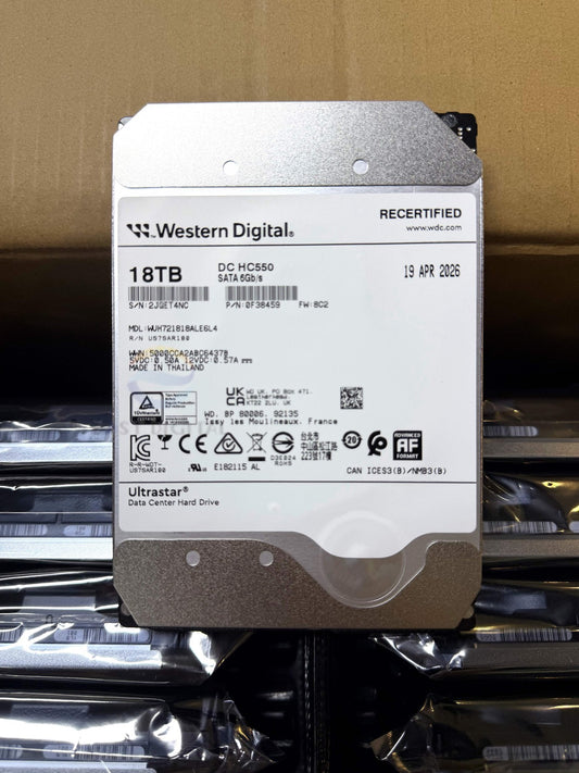 WD Ultrastar DC HC550 18TB SATA 3.5" Enterprise HDD WUH721818ALE6L4 0F38459 HDD