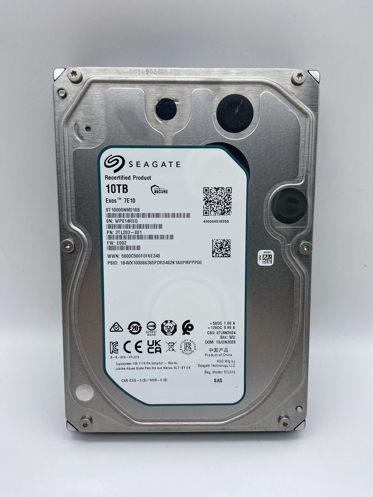 SEAGATE Exos 7E10 10TB ST10000NM018B Internal 3.5 SAS Hard Drive