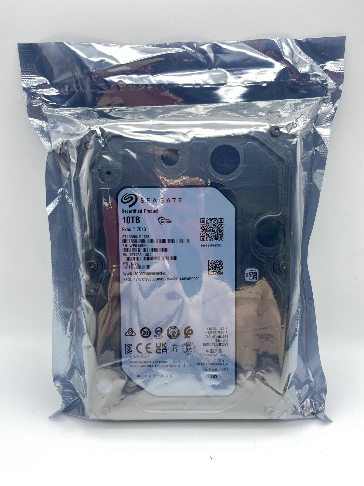 SEAGATE Exos 7E10 10TB ST10000NM018B Internal 3.5 SAS Hard Drive