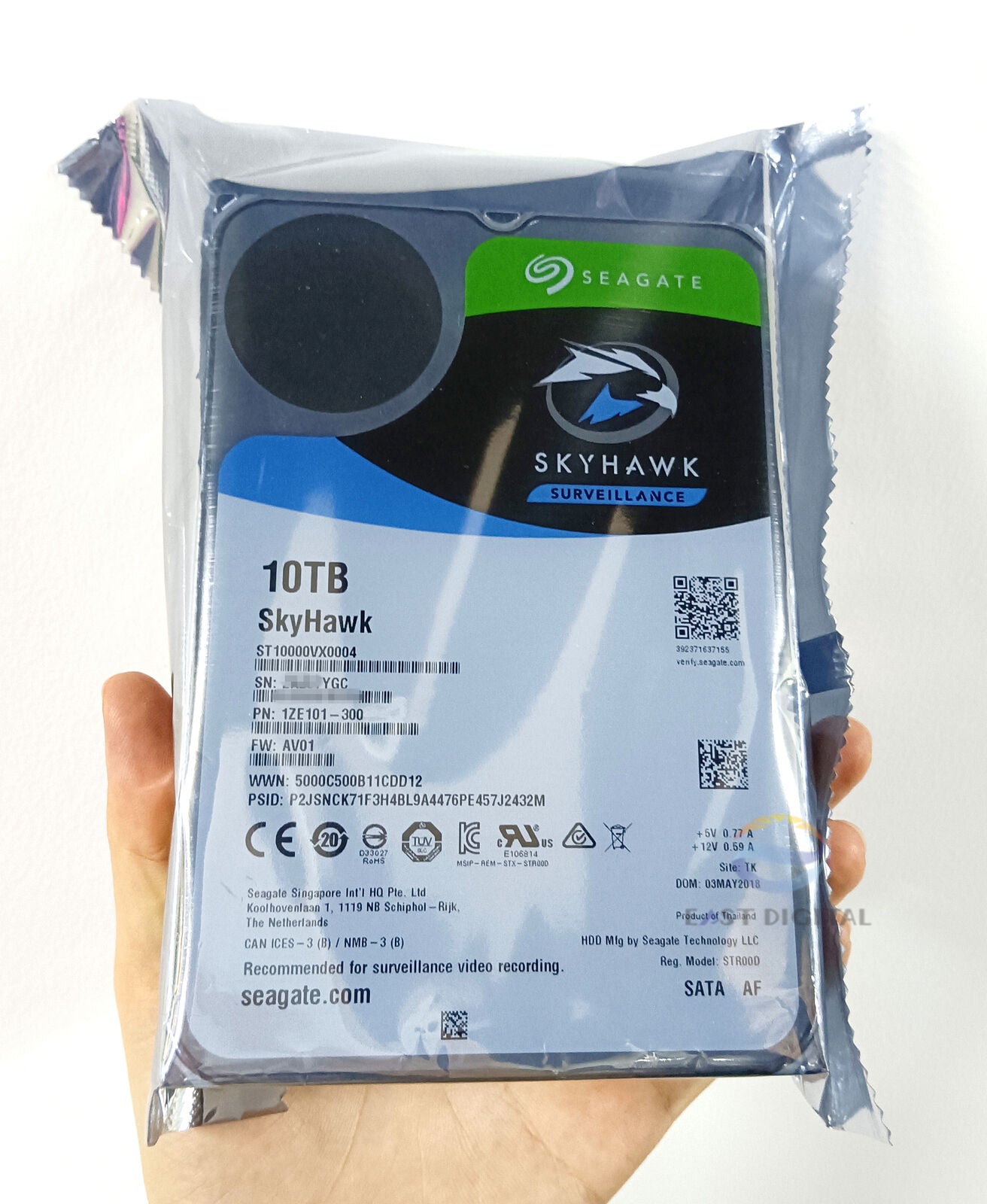 ST10000VX0004 Seagate SkyHawk 10TB SATA 7200RPM 256MB 3.5" Hard Drive New