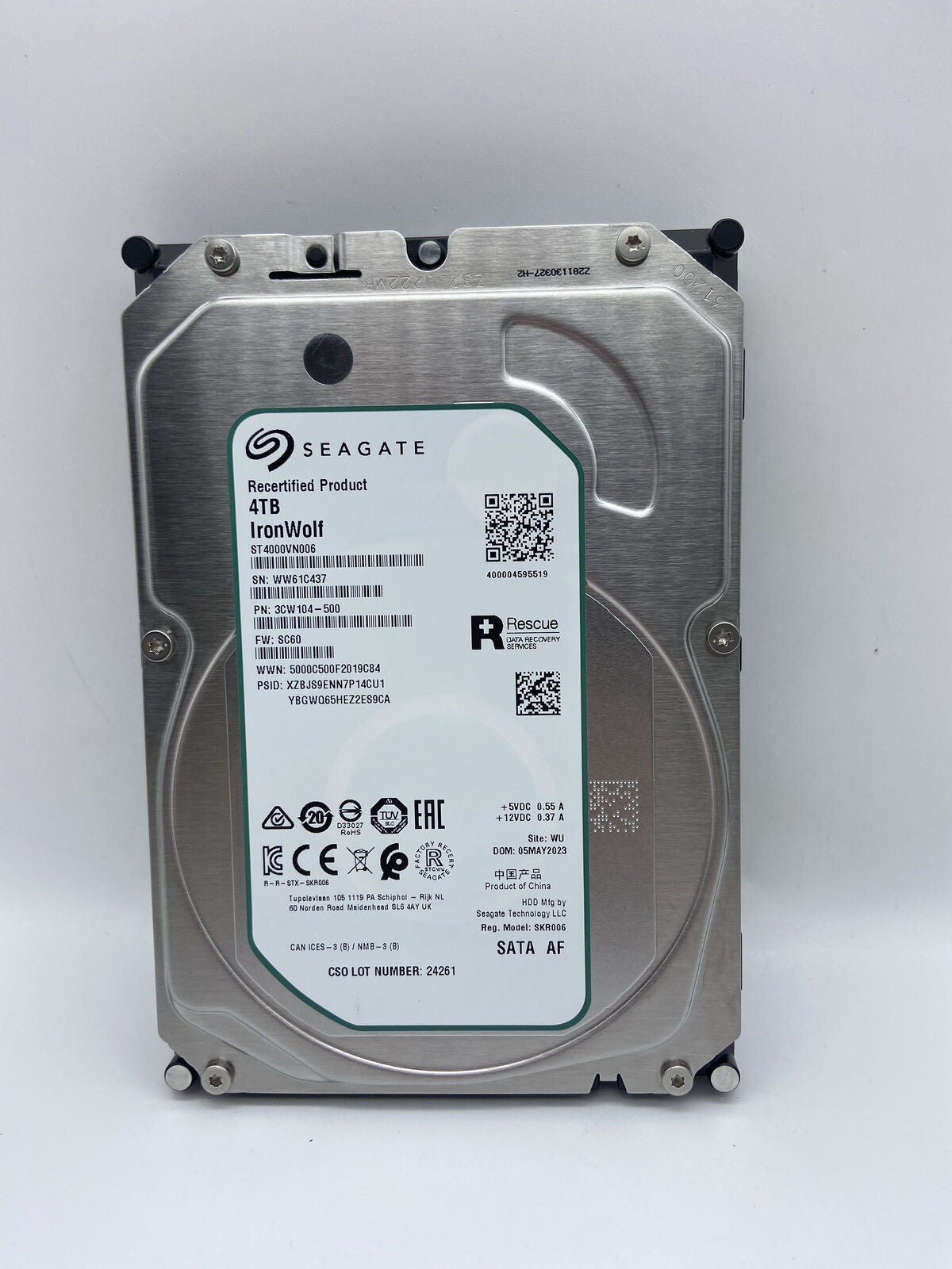 Seagate ST4000VN006 IronWolf 4TB 3.5" Internal SATA 256MB Hard Drive