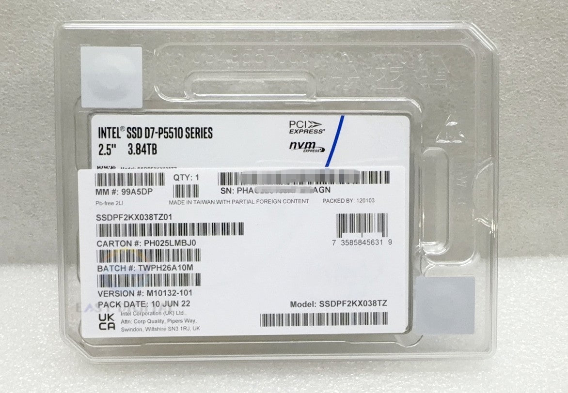Intel SSDPF2KX038TZ P5510 3.84TB PCIe 4.0 NVMe 2.5'' U.2 SSD New