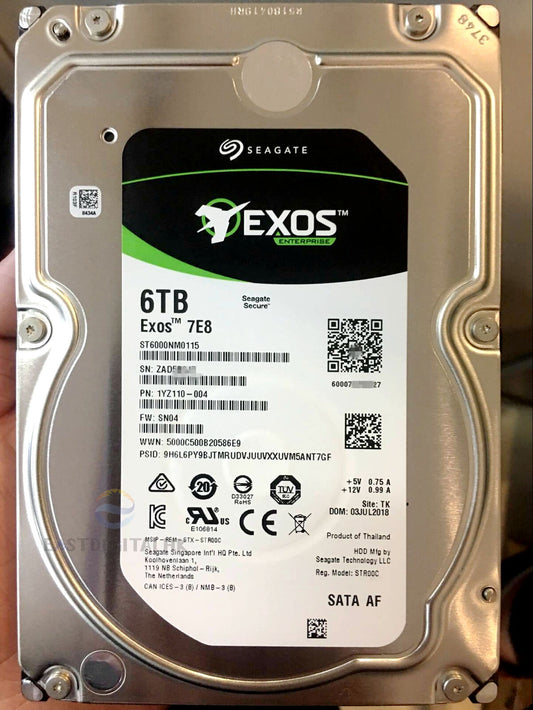 ST6000NM0115 Seagate Enterprise 6TB Capacity 7.2K 6Gb/s 3.5" SATA Hard Drive