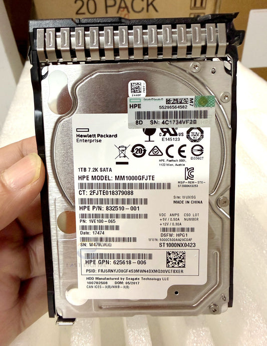 625618-006 832510-001 656108-001 HP 1TB SATA 2.5" ST1000NX0423 Caddy Hard Drive