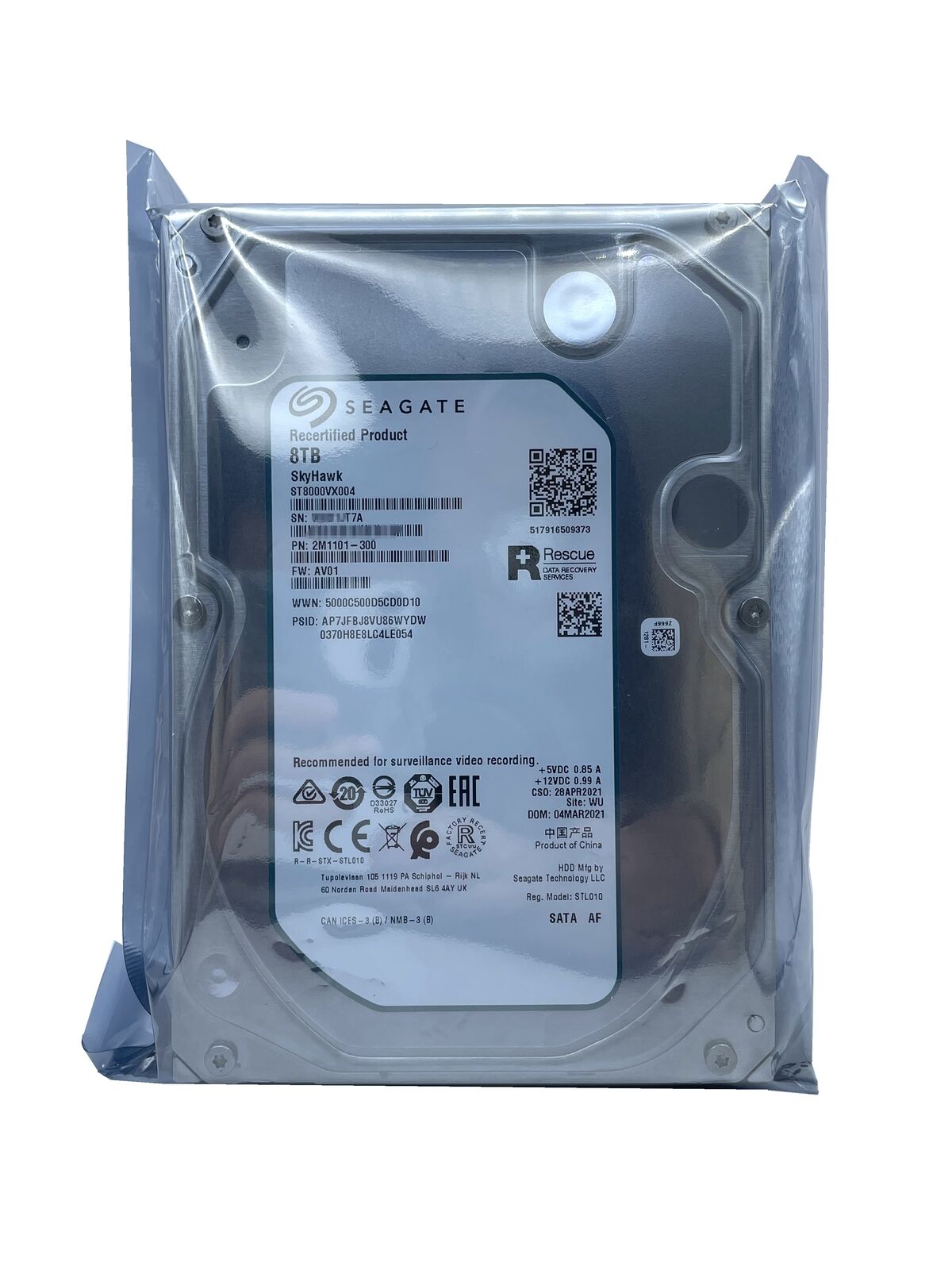 Seagate ST8000VX004 8TB SATA 6.0GB/s 256MB Hard Drive HDD