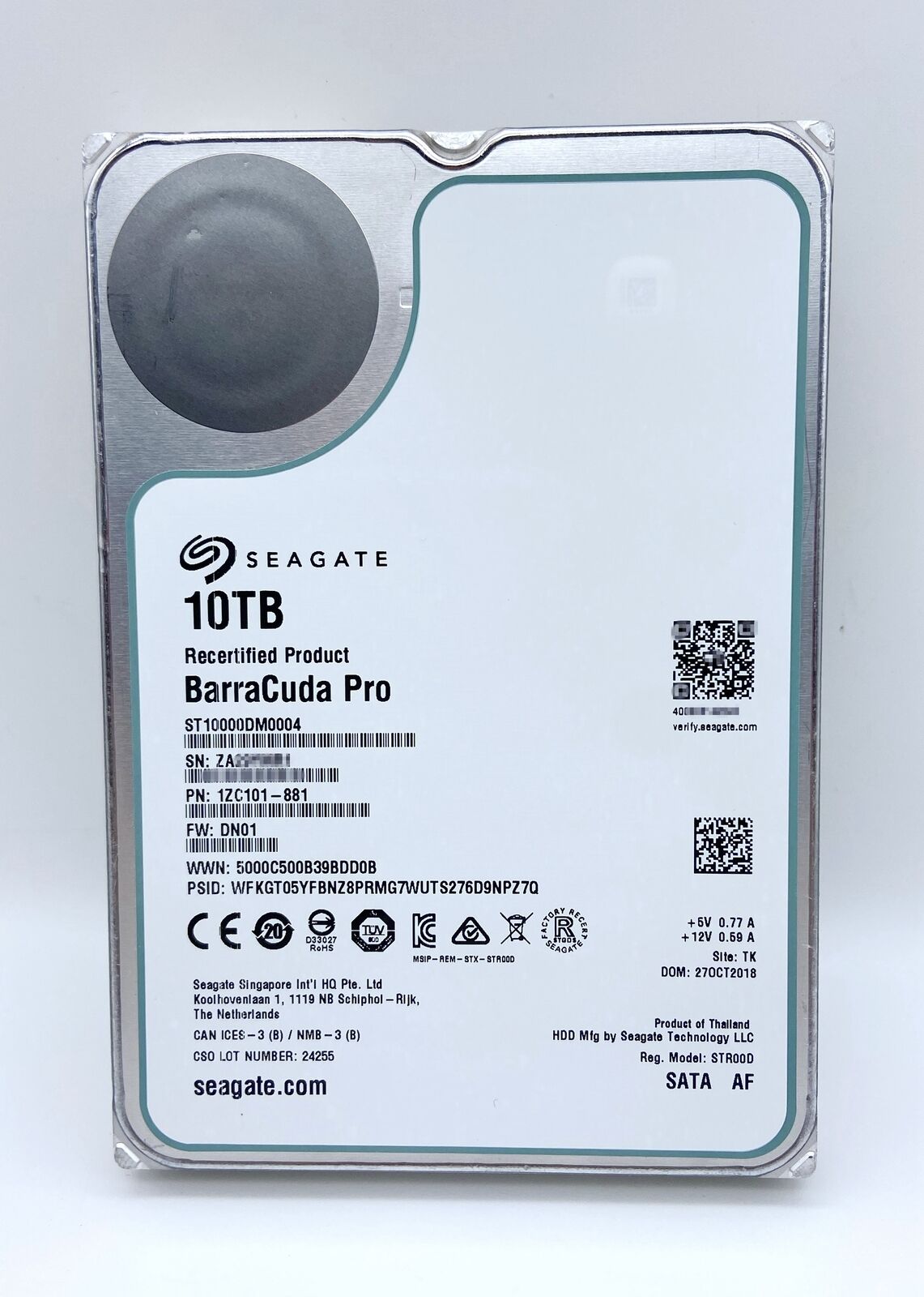 ST10000DM0004 Seagate BarraCuda Pro 10TB 3.5” SATA 256MB 7200RPM Hard Drive