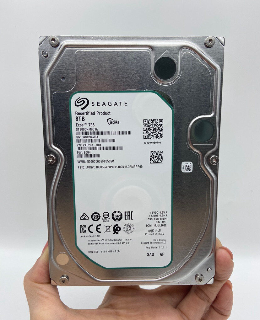 Seagate Exos 7E8 8TB 7.2K ST8000NM001A 12Gbps 3.5in SAS Hard Drive