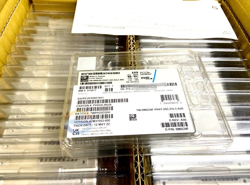 Intel DC P4510 Series 8TB SSDPE2KX080T851 0M6CNF 2.5" PCIe 3.1 NVMe U.2 SSD NEW