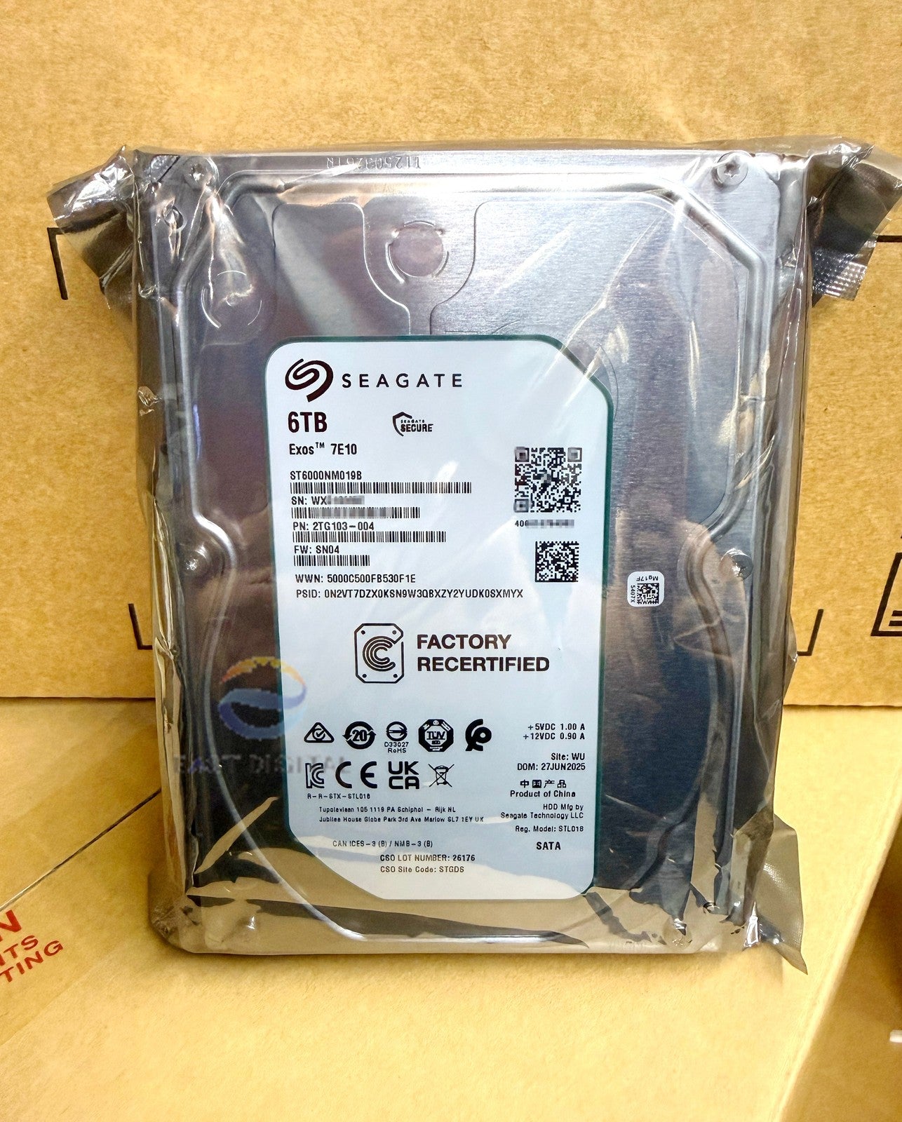 Seagate Exos 7E10 6TB ST6000NM019B 3.5" SATA 256MB 7200RPM Internal Hard Drive