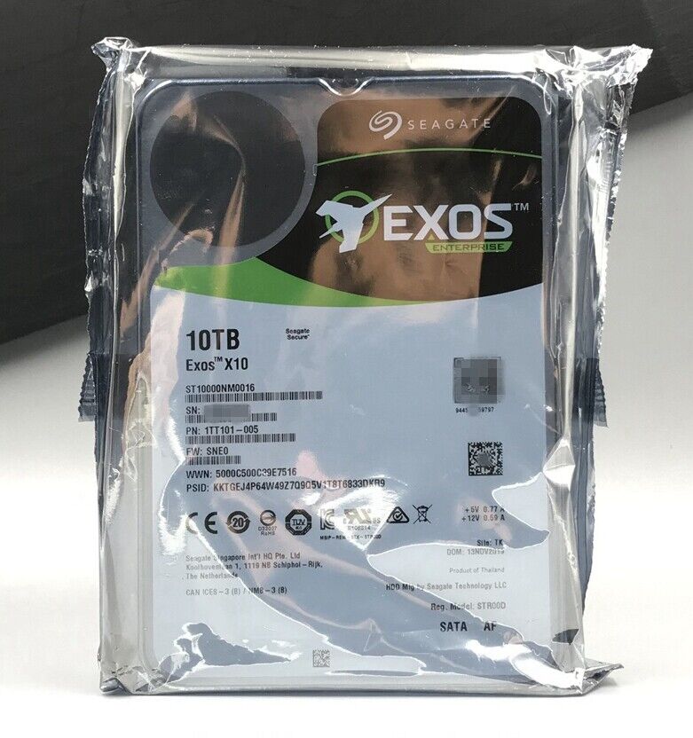 ST10000NM0016 SEAGATE Enterprise 10TB Exos X10 7.2K 6Gb/s 3.5'' SATA Hard Drive