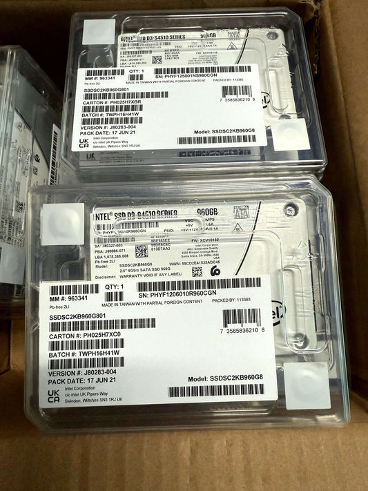 Intel SSDSC2KB960G801 D3 S4510 Series 960GB 2.5 6Gb/s SATA SSD 3D2 TLC New