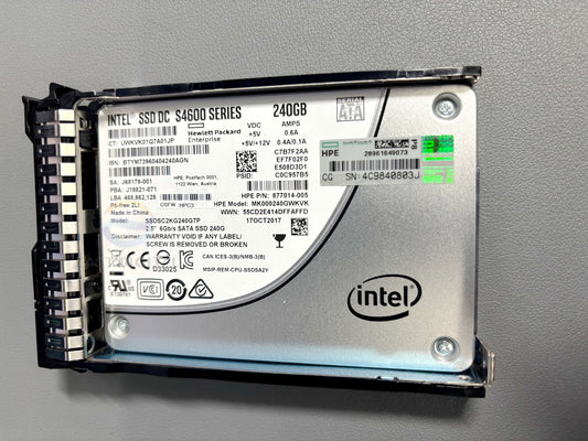 Intel HPE MK000240GWKVK DC S4600 240GB SATA 6Gbs 2.5" SSDSC2KG240G7P SSD 882219