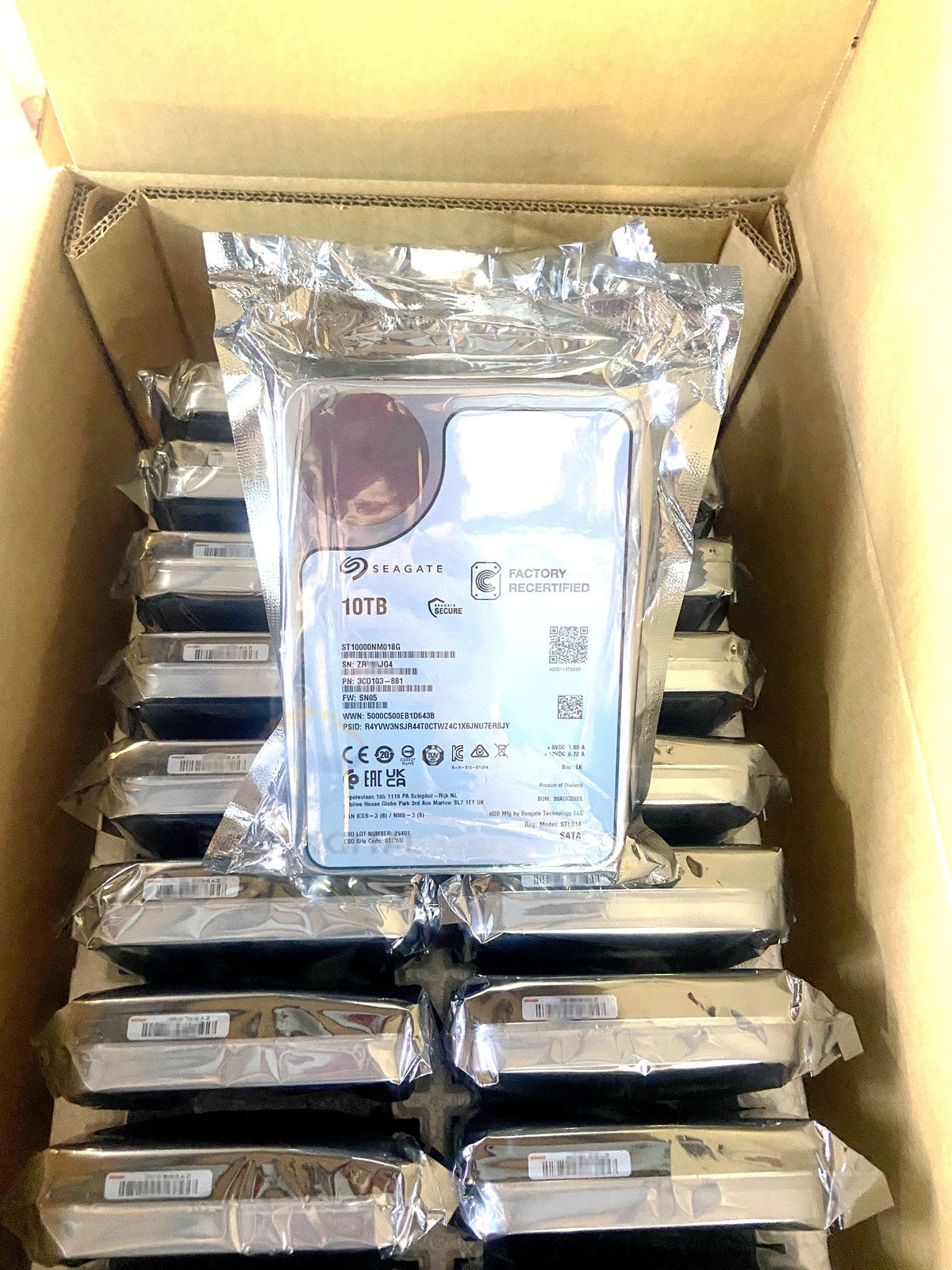 ST10000NM018G Seagate Exos 10TB X18 512e 4Kn 3.5 Enterprise SATA Hard Drive