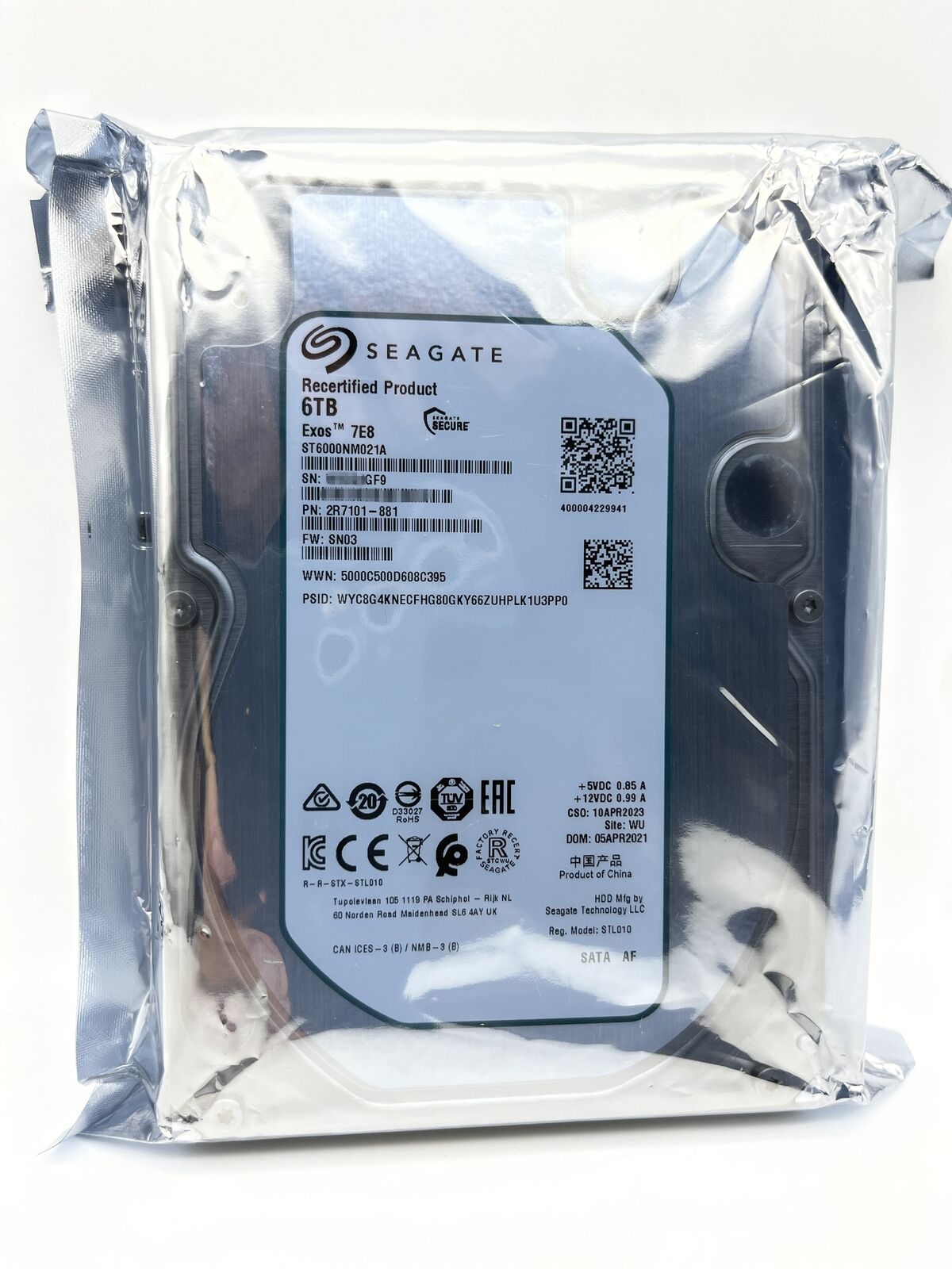 ST6000NM021A Seagate Exos 7E8 6TB 3.5 256M Enterprise SATA Hard Drive