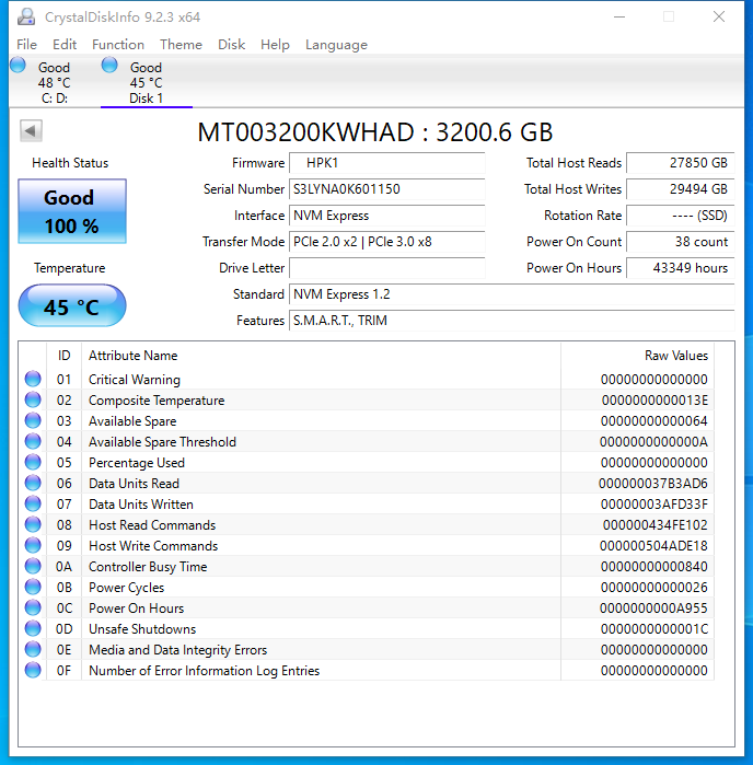 HPE MZ-PLL3T20 PM1725a 3.2TB 877827-B21 874432-002 PCIE NVMe Solid State Drive
