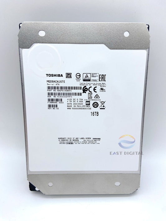 MG08ACA16TE Toshiba 16TB 512MB 7200RPM 6Gb/s 3.5 SATA Internal Hard Drive