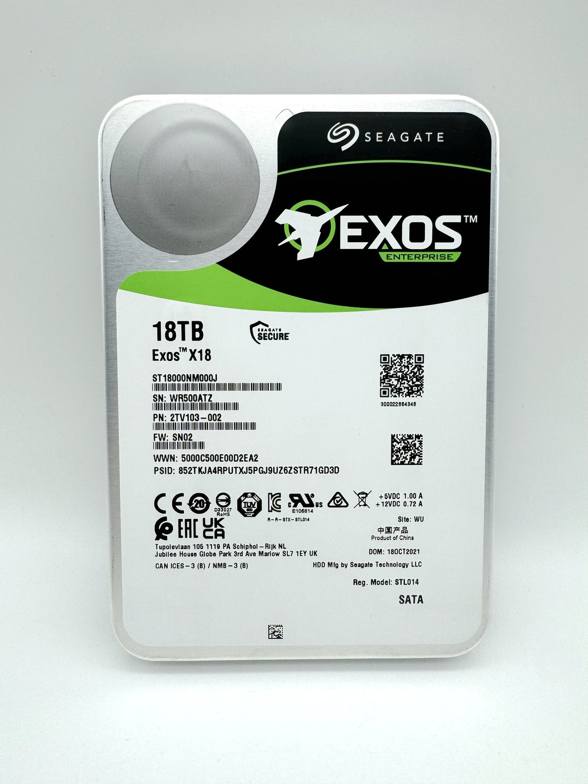 ST18000NM000J Seagate 18TB Exos X18 512e 4Kn 6Gb/s 256MB 3.5" SATA Hard Drive