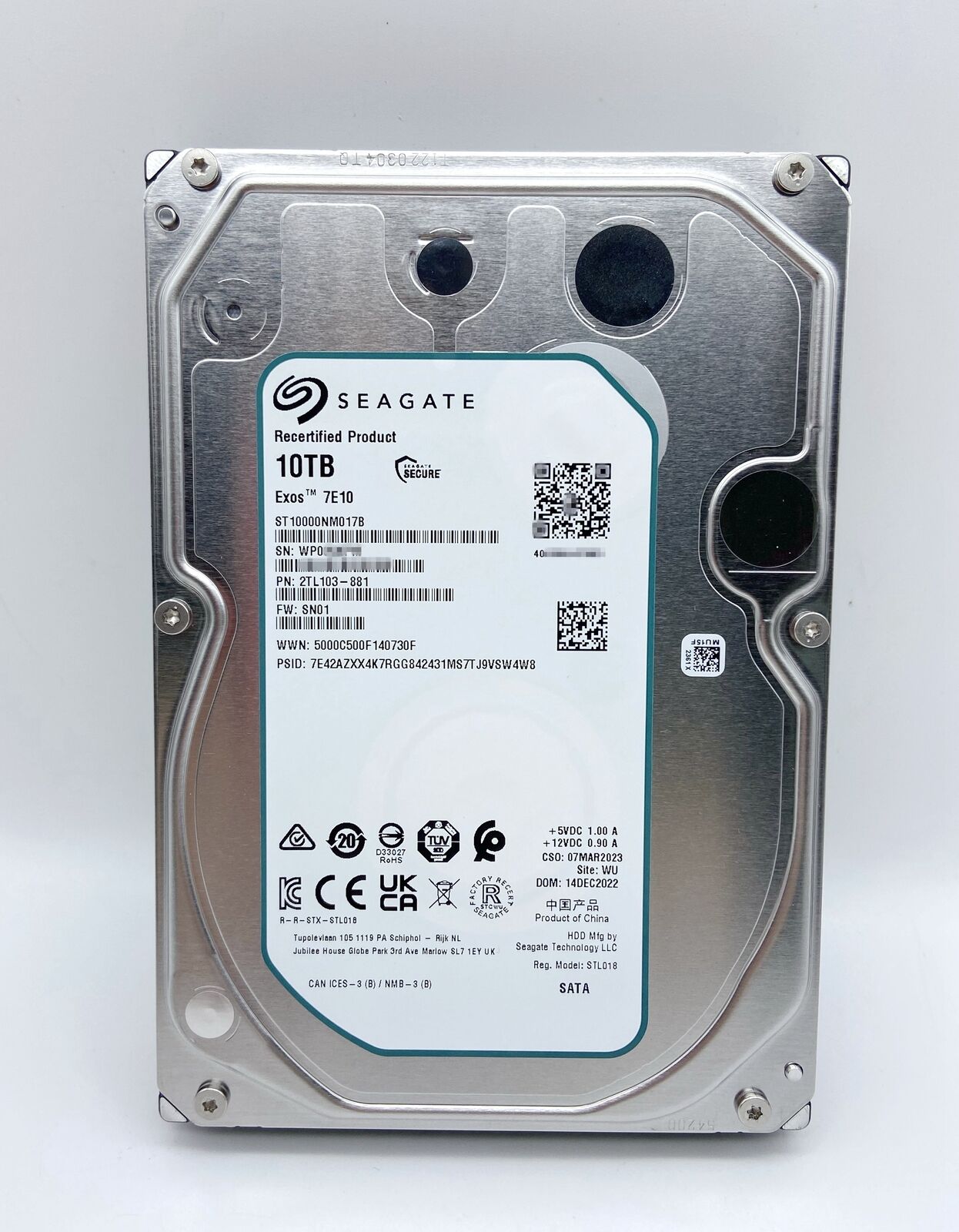 Seagate ST10000NM017B Exos 7E10 10TB SATA 256MB 6Gbs 3.5" 7200RPM Hard Drive