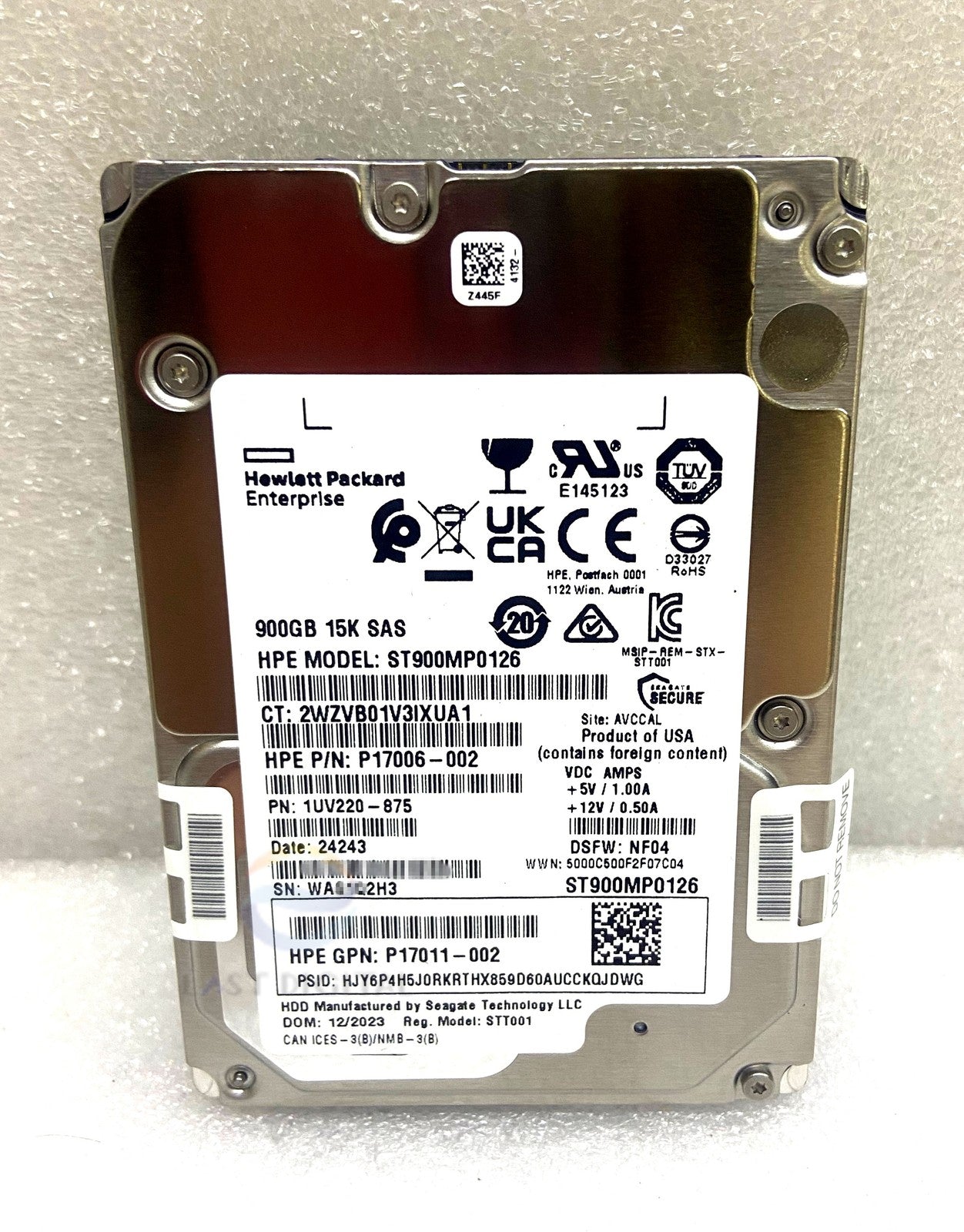 ST900MP0126 HPE 900GB 2.5" 15K SAS P17011-002 P17006-002 Enterprise Hard Drive