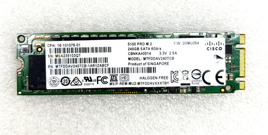 Micron MTFDDAV240TCB 5100 PRO 240GB 2.5" M.2 SATA 6Gbs Solid State Drive SSD