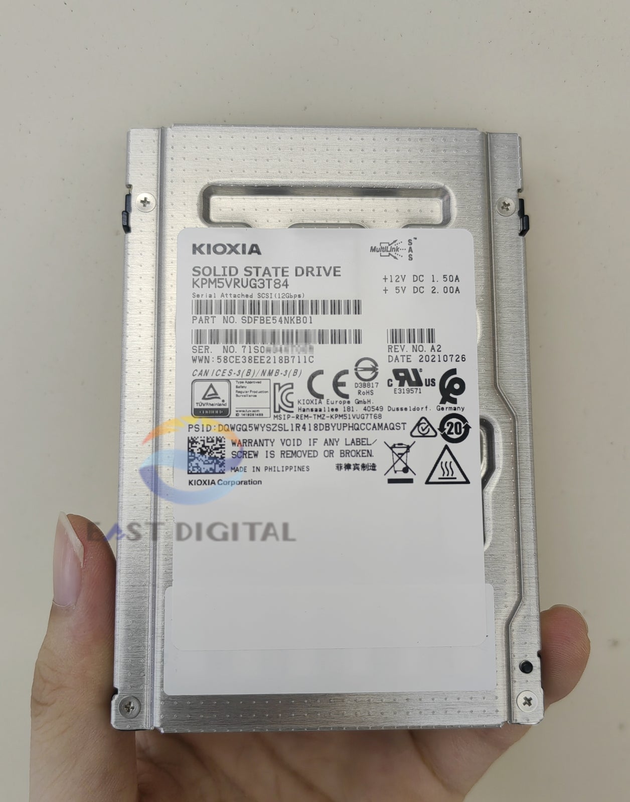 KPM5VRUG3T84 3.84TB KIOXIA 2.5" SAS SDFBE54NKB01 12Gbps Solid State Drive NEW