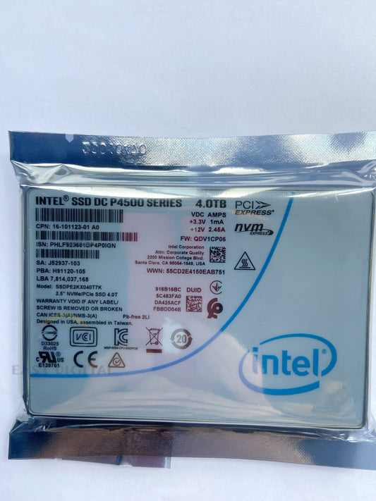 Intel DC P4500 Series 4TB NVME 2.5" PCIE Solid State Drive SSDPE2KX040T7K New