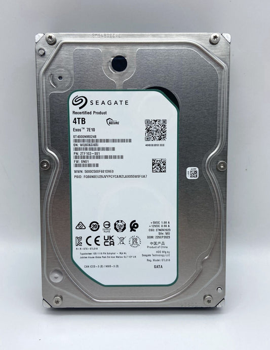 ST4000NM024B Seagate Exos 7E10 4TB 6Gb/s 256MB 3.5" SATA 2F103 Hard Drive