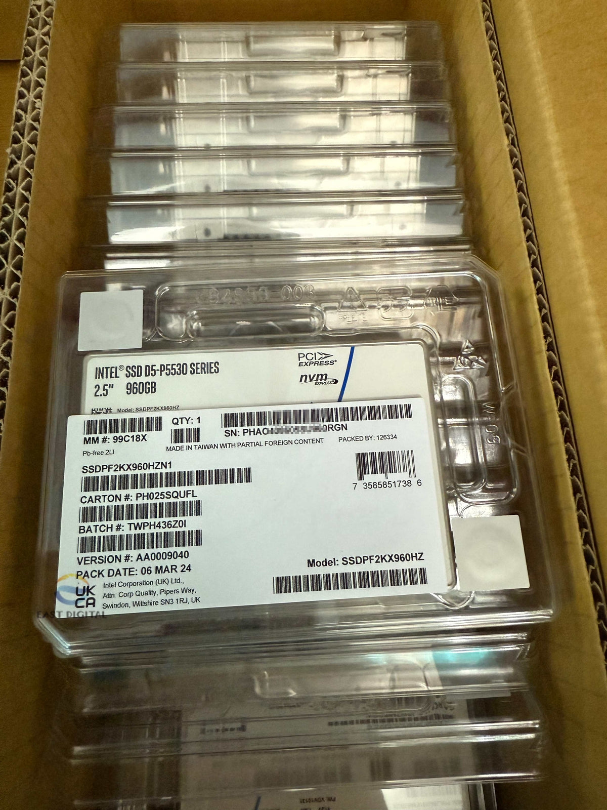 Intel SSDPF2KX960HZ D5-P5530 960GB Series 2.5" U.2 NVME Solid State Drive New