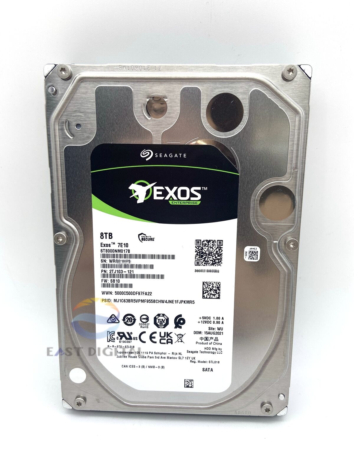 Seagate ST8000NM017B 8TB Exos 7E10 7.2K 6Gb/s 3.5'' SATA 256MB Hard Drive NEW