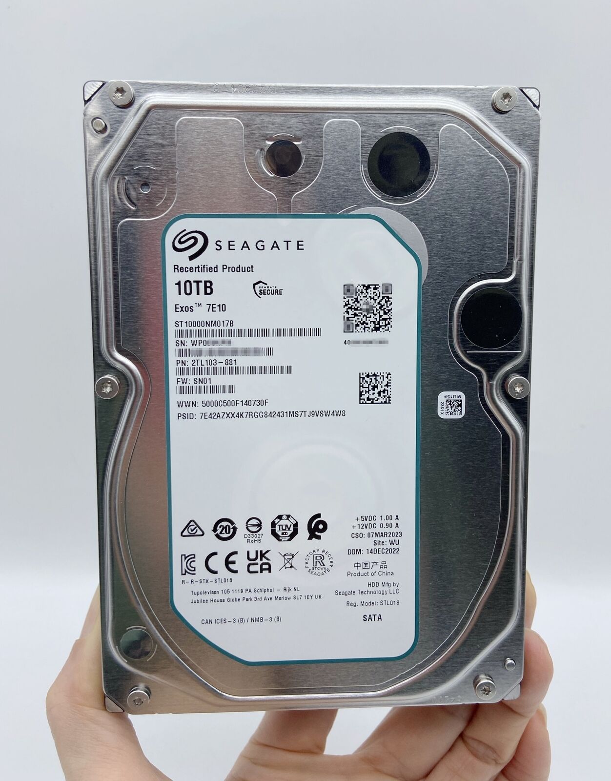 Seagate ST10000NM017B Exos 7E10 10TB SATA 256MB 6Gbs 3.5" 7200RPM Hard Drive