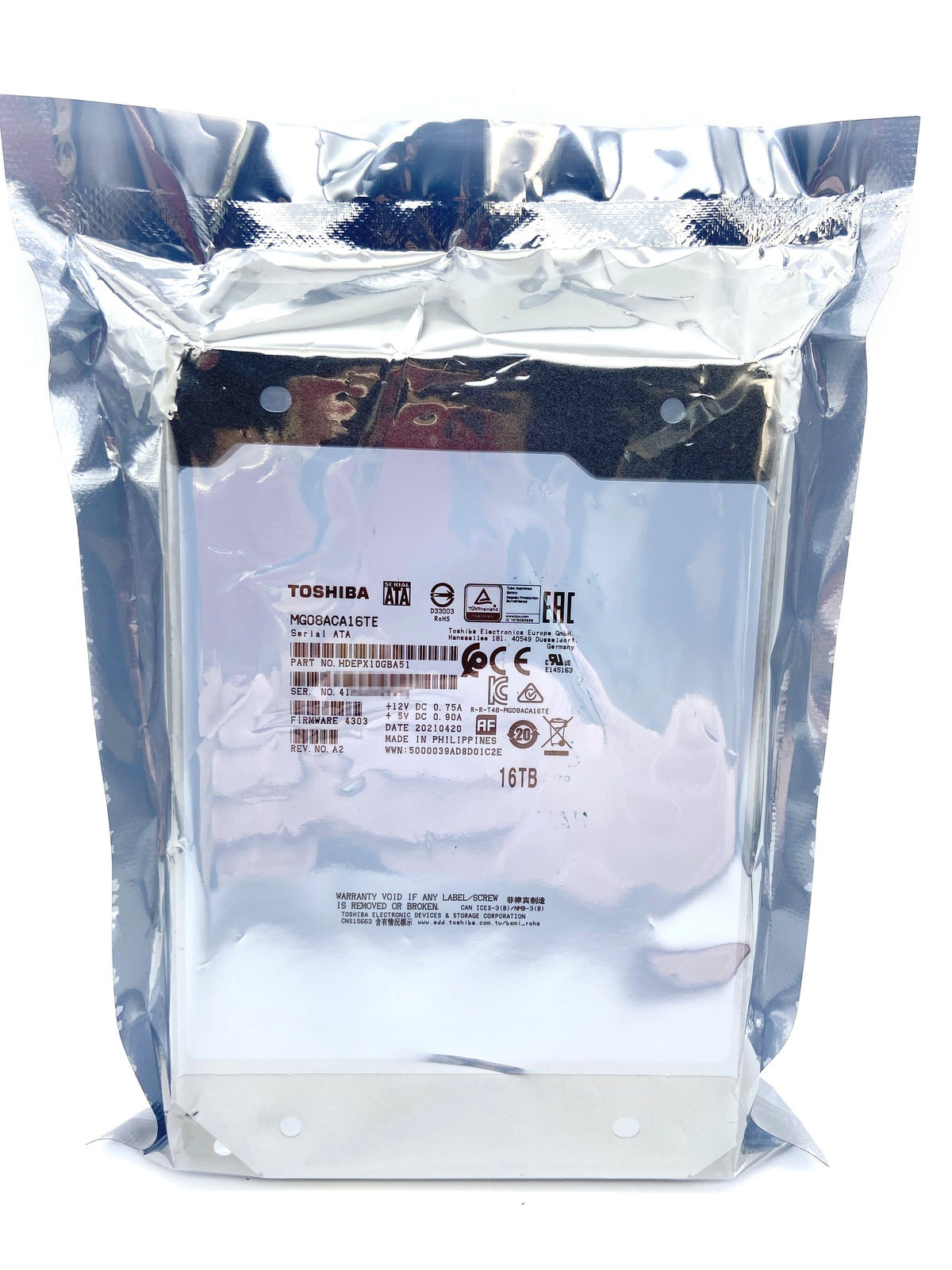 Toshiba MG08ACA16TE 16TB SATA 7200RPM 6Gb/s 3.5" 512MB Internal Hard Drive