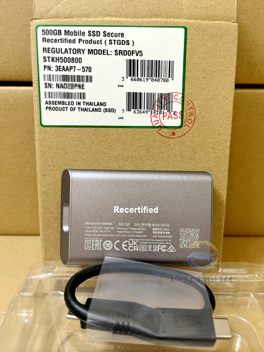 Lacie Seagate STKH500800 500GB Mobile SSD Secure External USB Solid State Drive