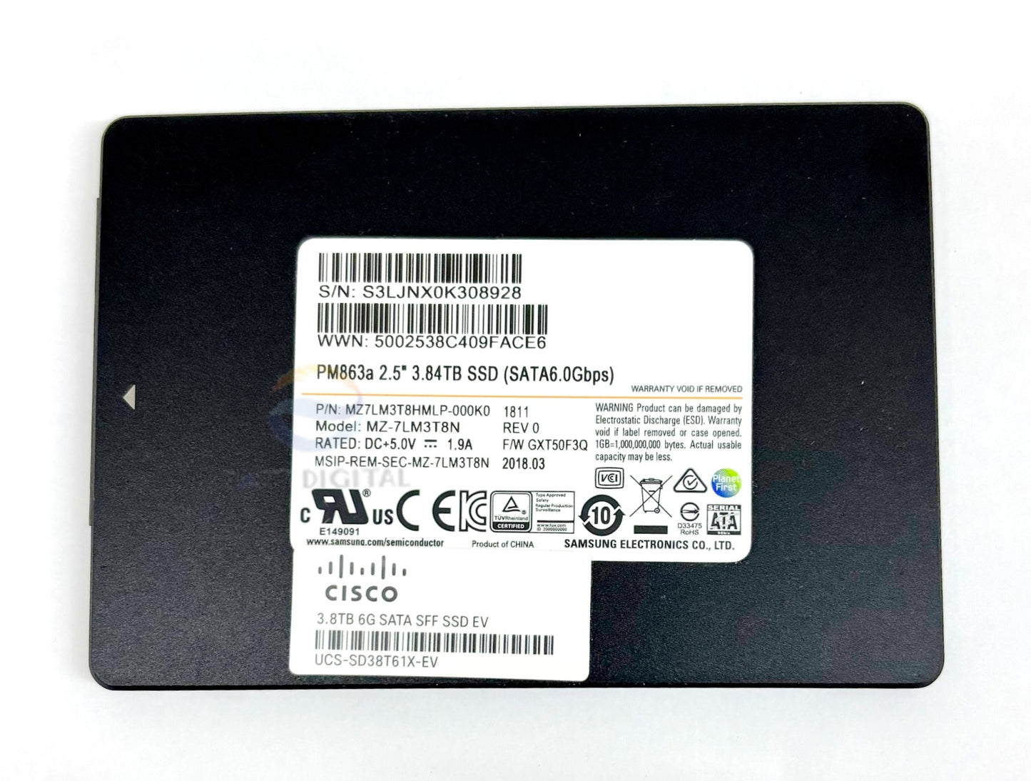 Samsung MZ-7LM3T8N PM863a 3.84TB 2.5" SATA 6Gbps MZ7LM3T8HMLP Solid State Drive