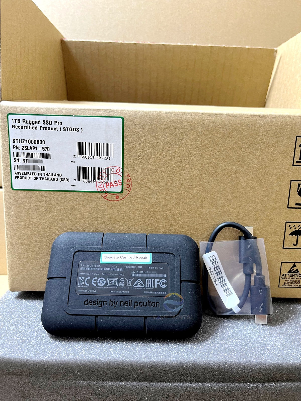 LaCie Seagate STHZ1000800 Rugged SSD Pro 1TB 2.5'' USB-C External Solid State