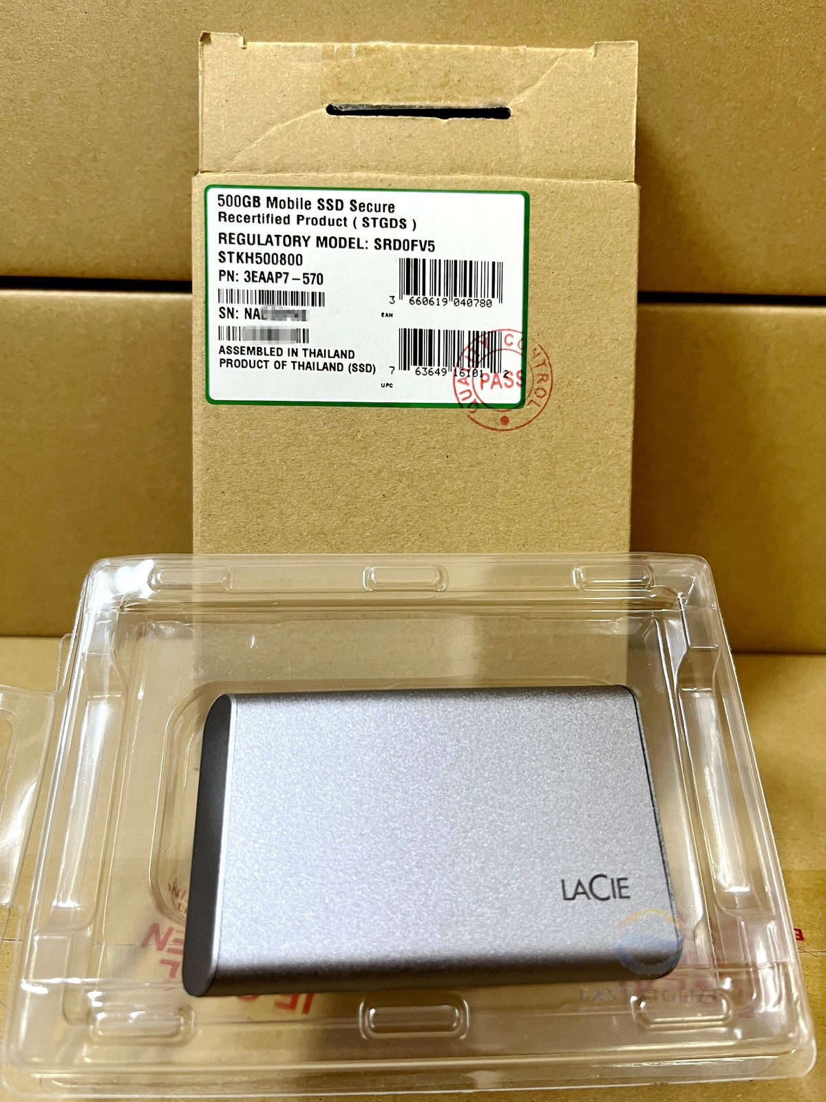 Lacie Seagate STKH500800 500GB Mobile SSD Secure External USB Solid State Drive