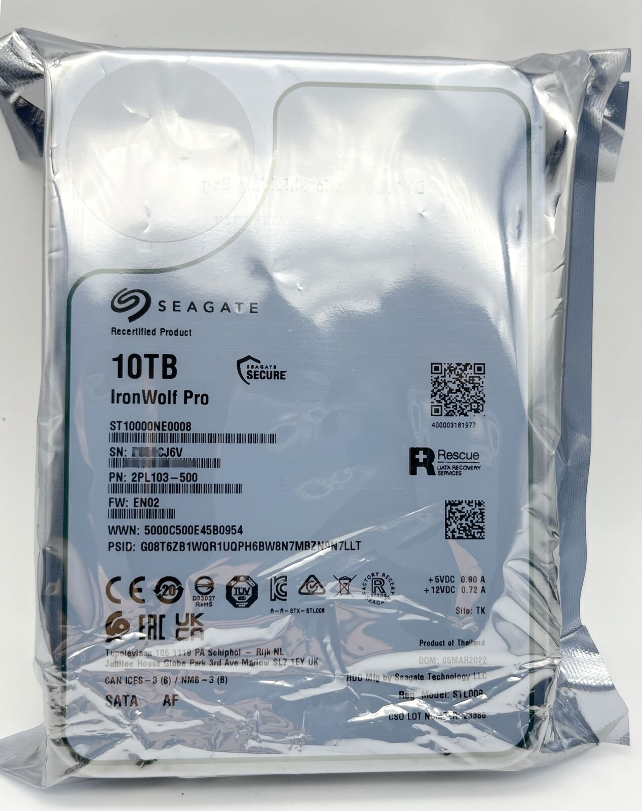 ST10000NE0008 Seagate Ironwolf Pro NAS 10TB 3.5 256M Enterprise SATA Hard Drive