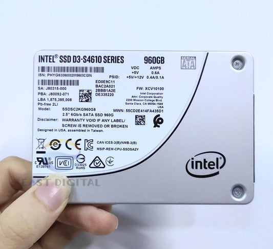 Intel SSDSC2KG960G801 D3-S4610 Series 960GB 2.5'' TLC 3D2 7mm SATA 6Gb/s SSD New