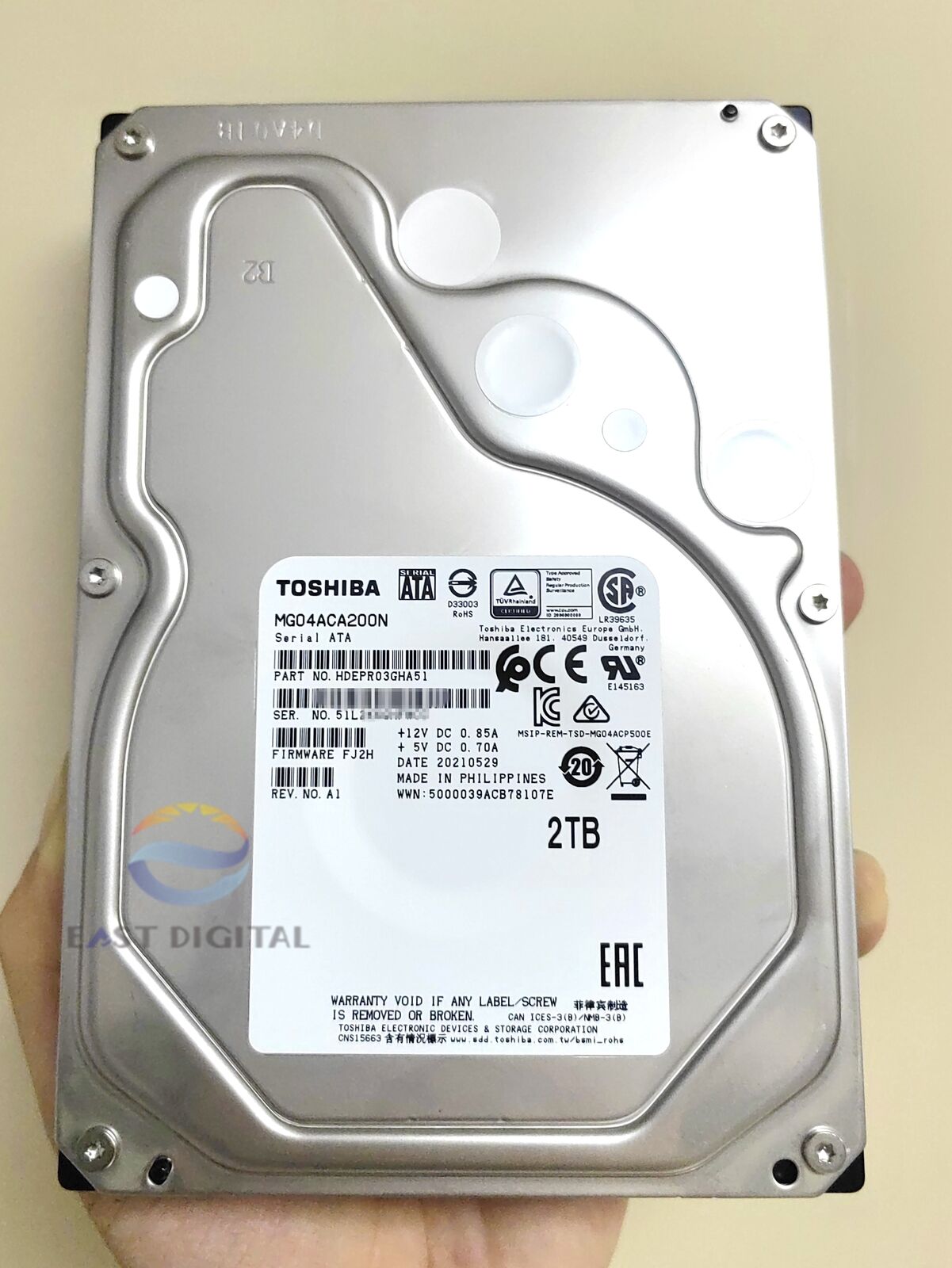 MG04ACA200N Toshiba 2TB Enterprise 7200RPM 6Gb/s 256MB 3.5 SATA 128MB Hard Drive