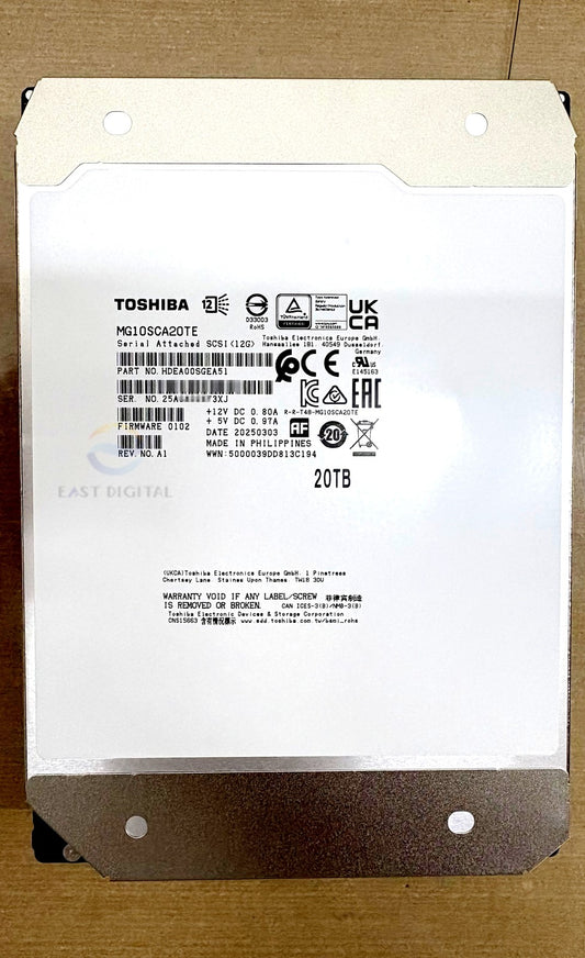 MG10SCA20TE Toshiba 20TB SAS 3.0 7200RPM 3.5" 12Gb/s 512e Internal Hard Drive