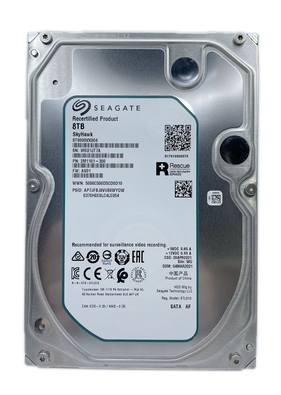 Seagate ST8000VX004 8TB SATA 6.0GB/s 256MB Hard Drive HDD