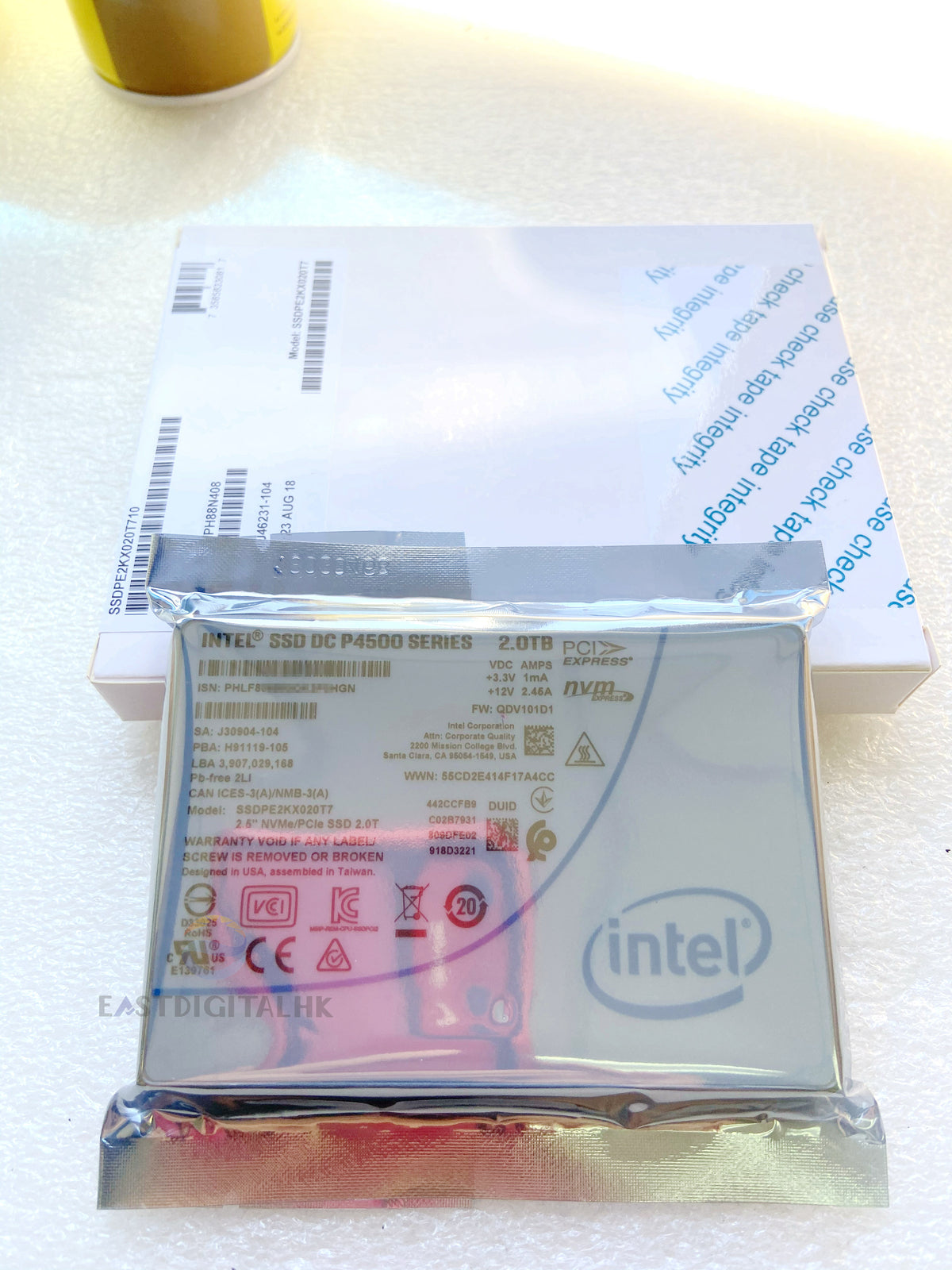 Intel SSDPE2KX020T7 P4500 Series 2.0TB 2.5in 3D1 MLC PCIe U.2 Nvme SSD 100% New