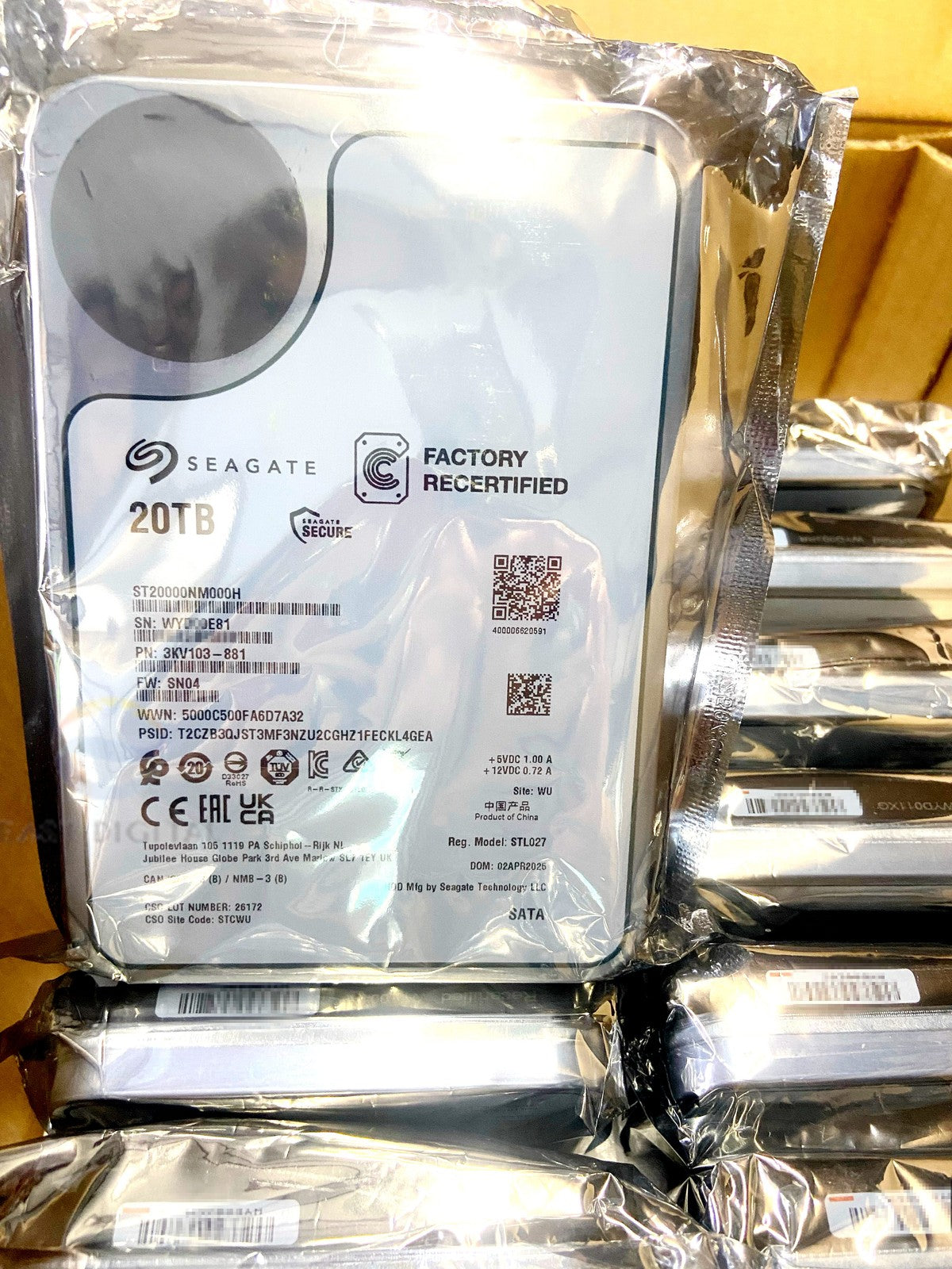 Seagate ST20000NM000H Exos X24 3.5" 20TB SATA 7.2K 512MB Enterprise Hard Drive