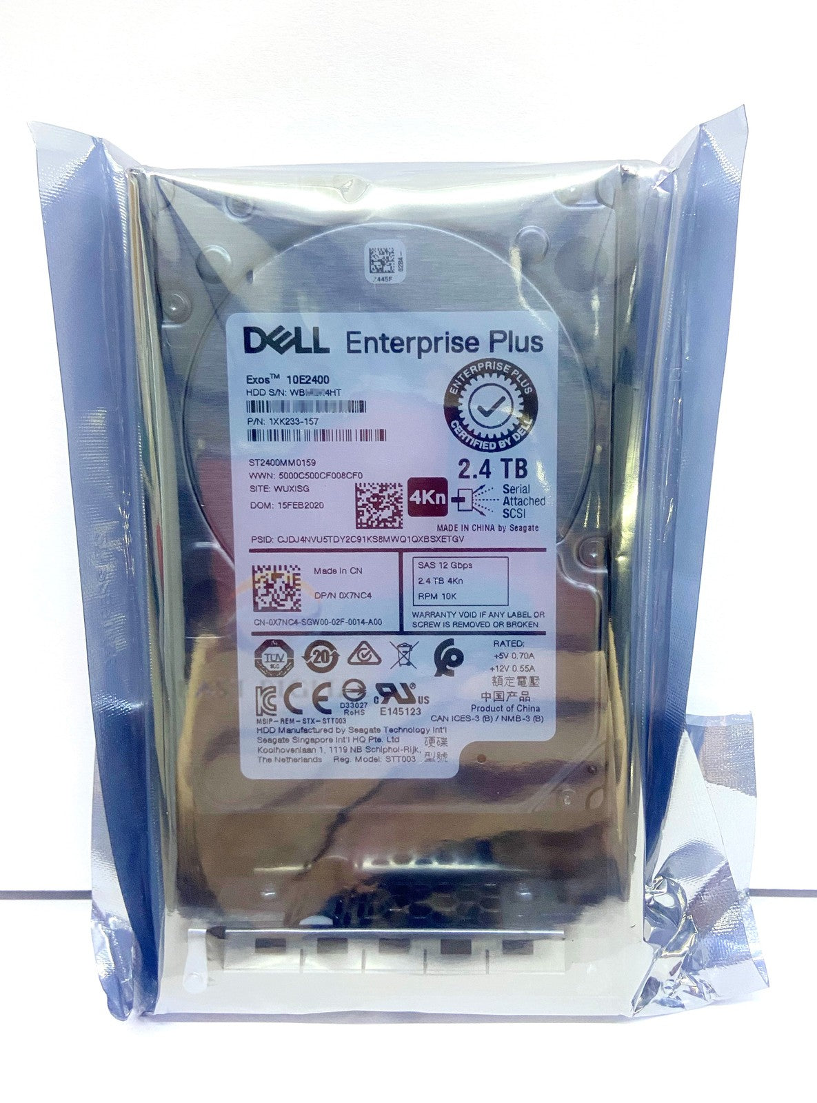 0X7NC4 Dell Compellent ST2400MM0159 2.4TB 2.5" 10K SAS 12Gb 4Kn HDD 0VR858 Tray