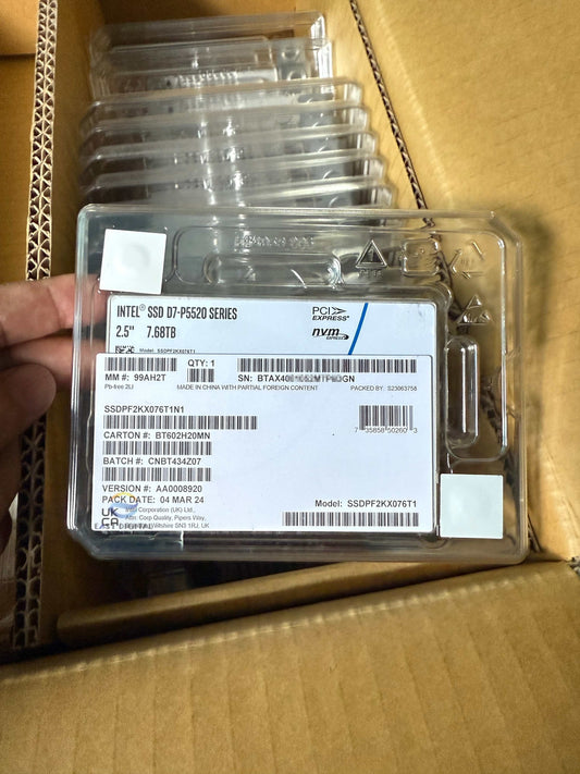 Intel SSDPF2KX076T1 P5520 2.5'' 7.68TB SSD U.2 PCIe 4.0 NVME Solid State Drive New