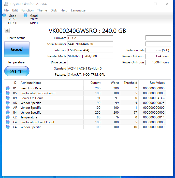HPE VK000240GWSRQ MZ-7LH2400 PM883 240GB 2.5" SATA 6Gbps Solid State Drive