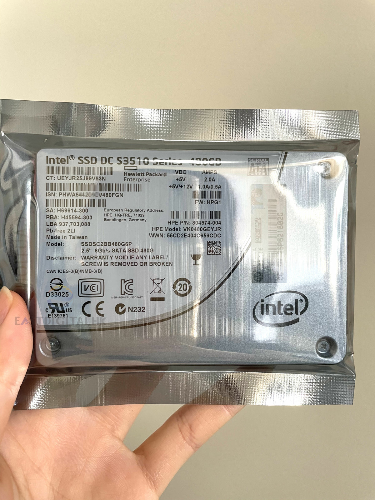 Intel DC S3510 480GB SSDSC2BB480G6 SSDSC2BB480G6P HPE 804574-004 2.5 SATA SSD
